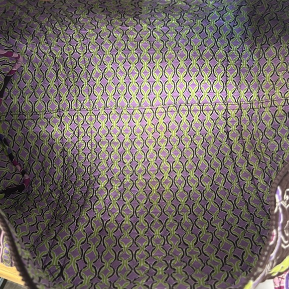 Vera Bradley Purple Punch Retired Brown Pink Green Travel Shoulder Duffle Bag - Picture 13 of 13